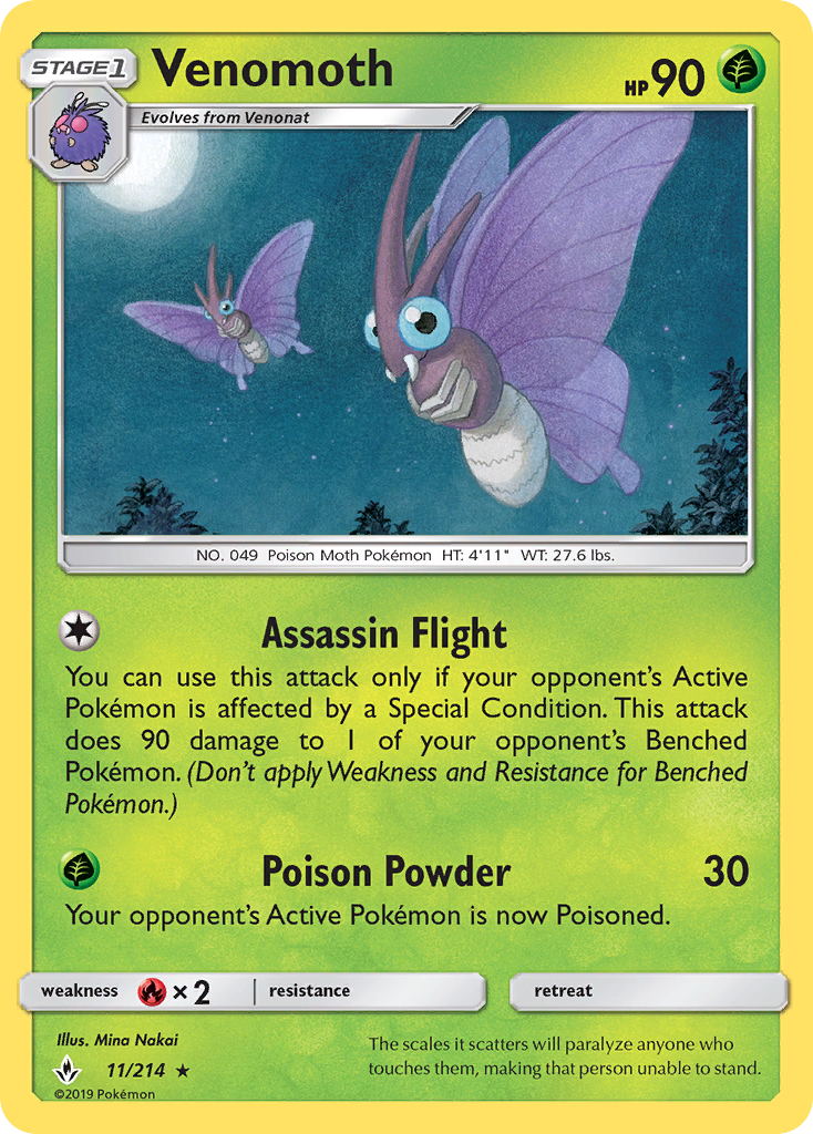 Venomoth (11/214) [Sun & Moon: Unbroken Bonds] | Eastridge Sports Cards & Games