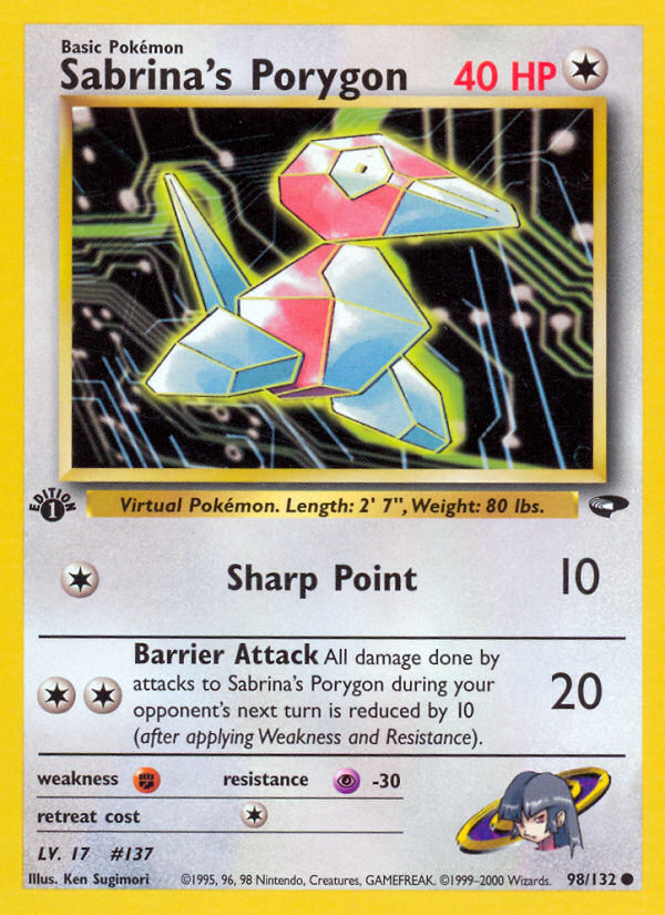 Sabrina's Porygon (98/132) [Gym Challenge 1st Edition] | Eastridge Sports Cards & Games