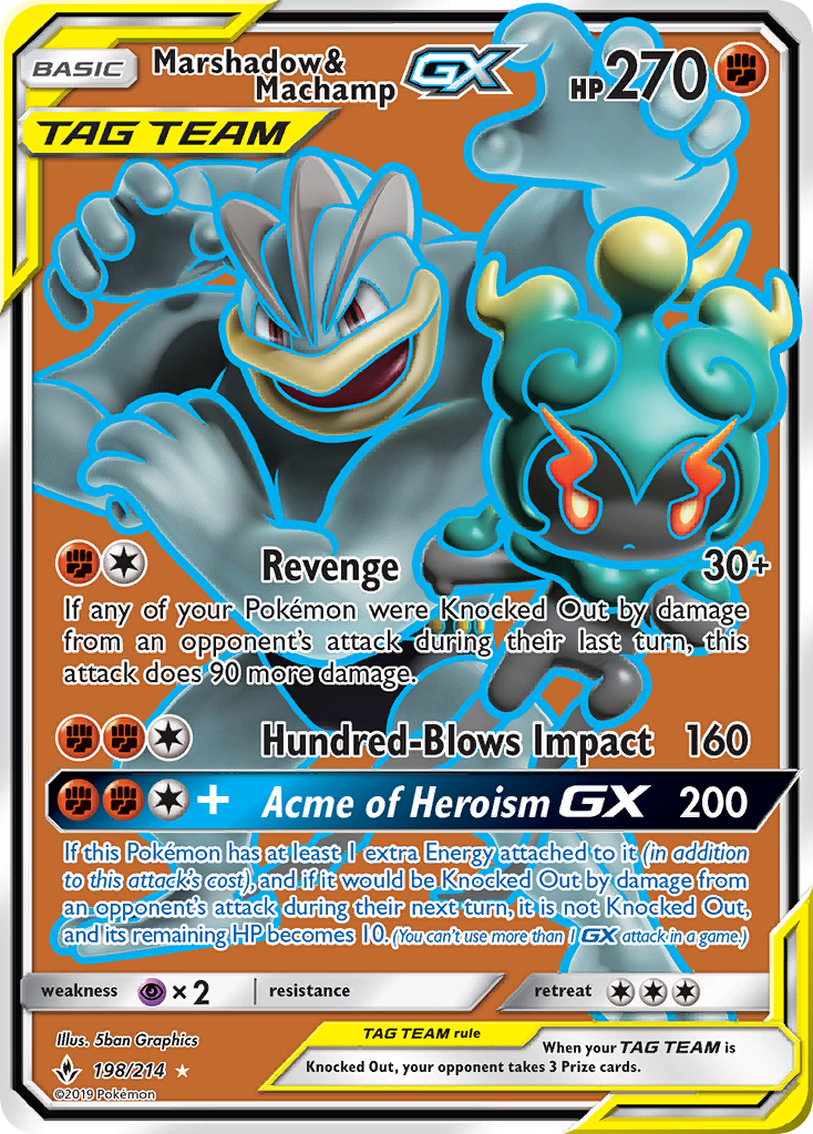 Marshadow & Machamp GX (198/214) [Sun & Moon: Unbroken Bonds] | Eastridge Sports Cards & Games