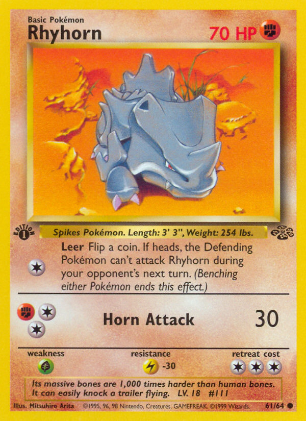 Rhyhorn (61/64) [Jungle 1st Edition] | Eastridge Sports Cards & Games