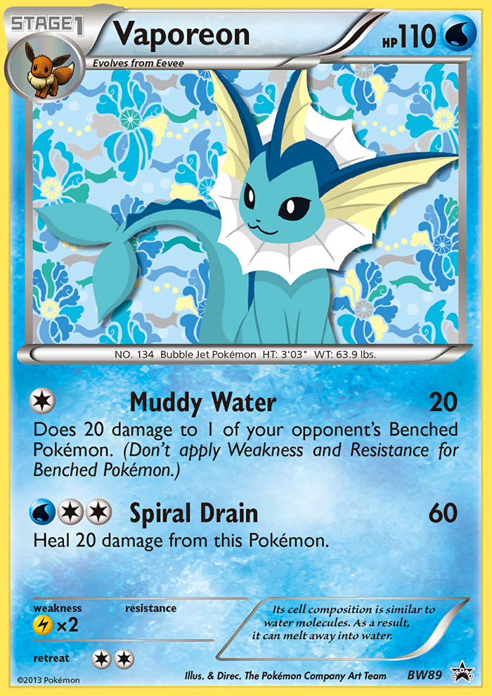 Vaporeon (BW89) [Black & White: Black Star Promos] | Eastridge Sports Cards & Games