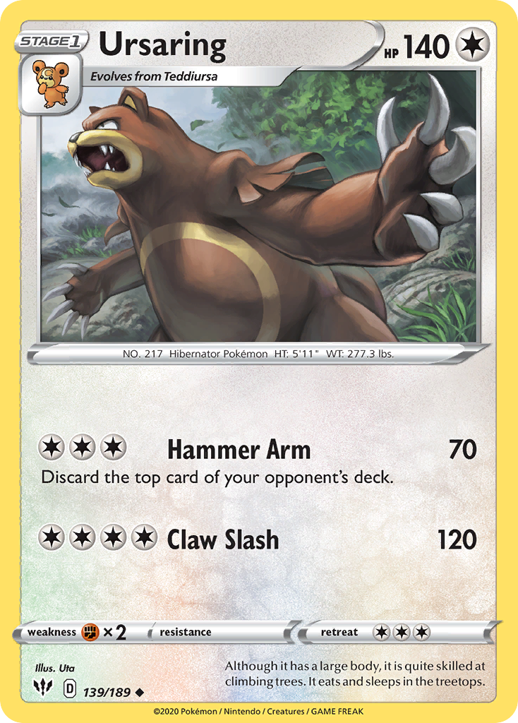 Ursaring (139/189) [Sword & Shield: Darkness Ablaze] | Eastridge Sports Cards & Games