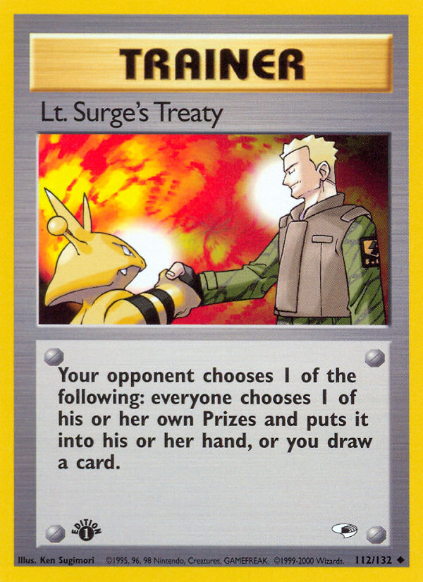 Lt. Surge's Treaty (112/132) [Gym Heroes 1st Edition] | Eastridge Sports Cards & Games