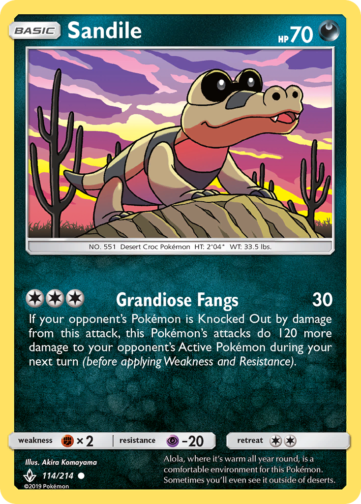 Sandile (114/214) [Sun & Moon: Unbroken Bonds] | Eastridge Sports Cards & Games