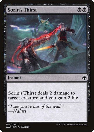 Sorin's Thirst [War of the Spark] | Eastridge Sports Cards & Games