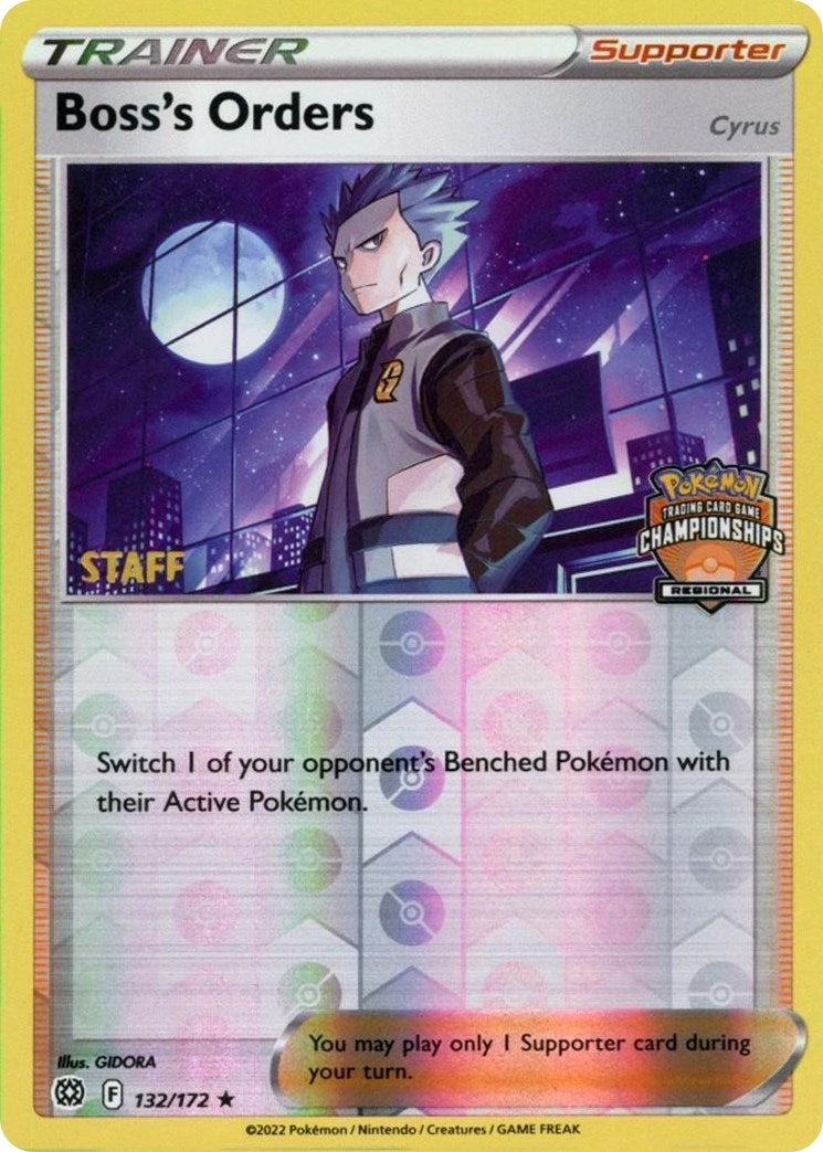 Boss's Orders (132/172) (Regional Championship Promo) (Staff) [Sword & Shield: Brilliant Stars] | Eastridge Sports Cards & Games