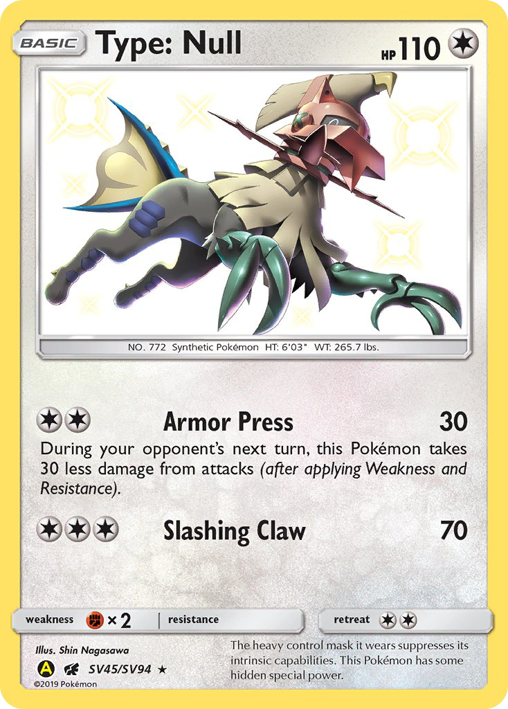 Type: Null (SV45/SV94) [Sun & Moon: Hidden Fates - Shiny Vault] | Eastridge Sports Cards & Games