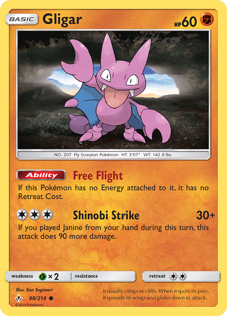 Gligar (98/214) [Sun & Moon: Unbroken Bonds] | Eastridge Sports Cards & Games