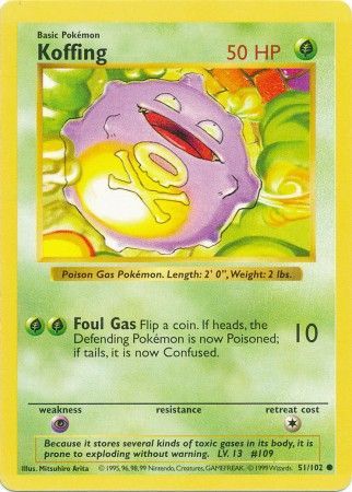 Koffing (51/102) [Base Set Shadowless Unlimited] | Eastridge Sports Cards & Games