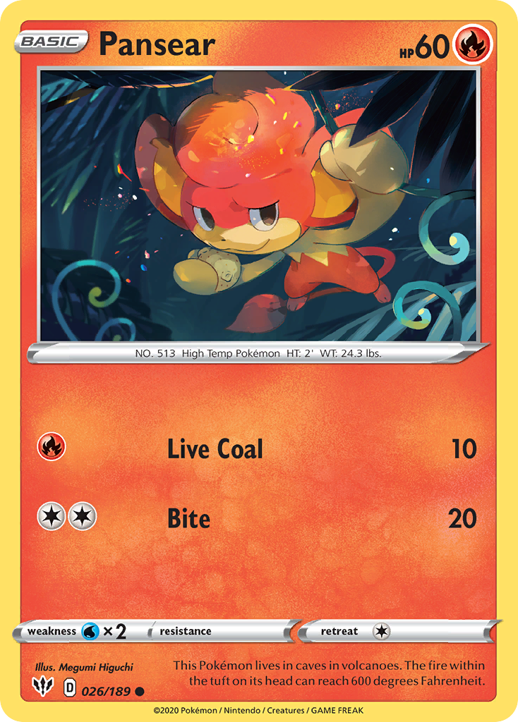 Pansear (026/189) [Sword & Shield: Darkness Ablaze] | Eastridge Sports Cards & Games