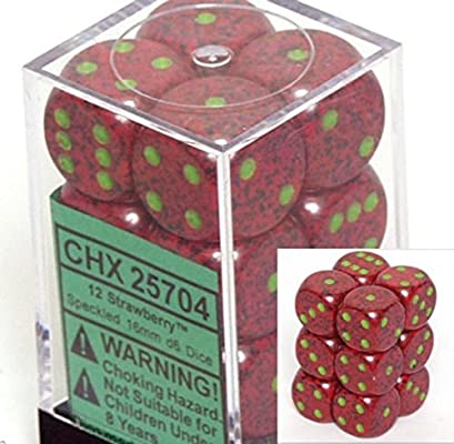 CHESSEX Speckled 12D6 Strawberry 16MM (CHX25704) | Eastridge Sports Cards & Games