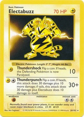 Electabuzz (20/102) [Base Set Shadowless Unlimited] | Eastridge Sports Cards & Games