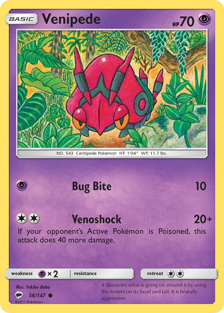 Venipede (56/147) [Sun & Moon: Burning Shadows] | Eastridge Sports Cards & Games