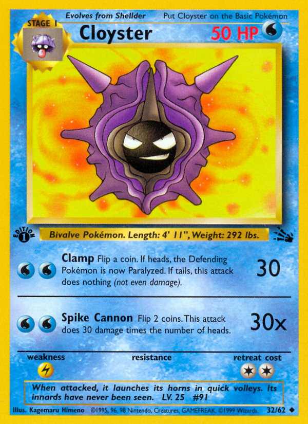 Cloyster (32/62) [Fossil 1st Edition] | Eastridge Sports Cards & Games