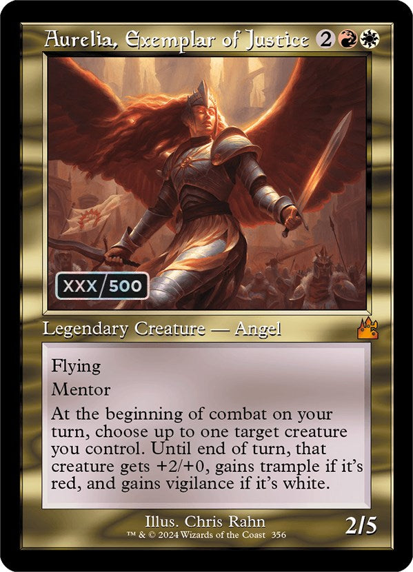 Aurelia, Exemplar of Justice (Retro) (Serialized) [Ravnica Remastered] | Eastridge Sports Cards & Games