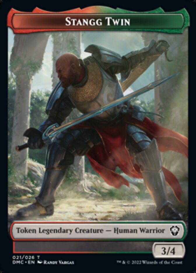 Soldier // Stangg Twin Double-sided Token [Dominaria United Tokens] | Eastridge Sports Cards & Games