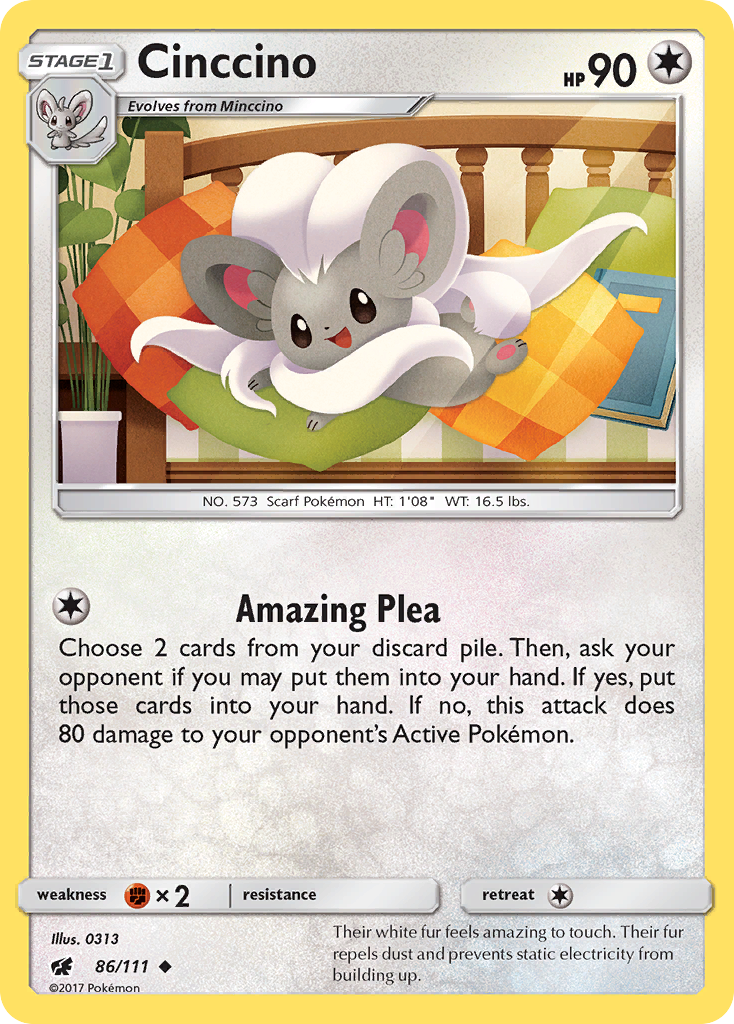 Cinccino (86/111) [Sun & Moon: Crimson Invasion] | Eastridge Sports Cards & Games