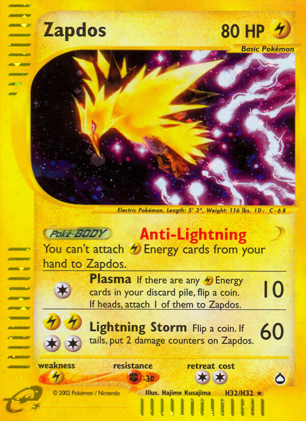 Zapdos (H32/H32) [Aquapolis] | Eastridge Sports Cards & Games