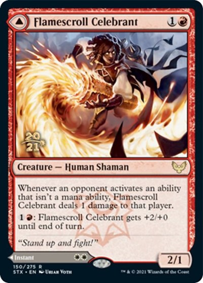 Flamescroll Celebrant // Revel in Silence [Strixhaven: School of Mages Prerelease Promos] | Eastridge Sports Cards & Games