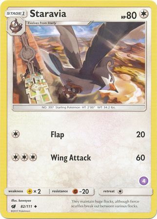 Staravia (82/111) (Deck Exclusive #4) [Sun & Moon: Trainer Kit - Alolan Sandslash] | Eastridge Sports Cards & Games