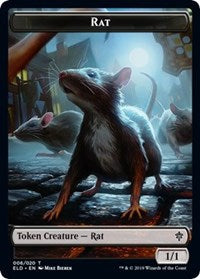 Rat // Food (18) Double-sided Token [Throne of Eldraine Tokens] | Eastridge Sports Cards & Games