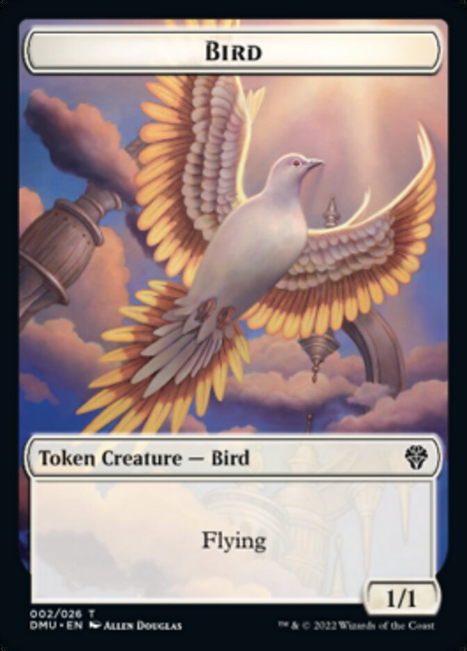Bird (002) // Wurm Double-sided Token [Dominaria United Tokens] | Eastridge Sports Cards & Games
