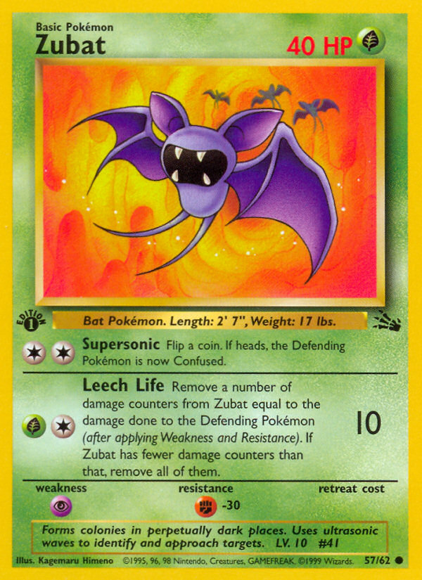 Zubat (57/62) [Fossil 1st Edition] | Eastridge Sports Cards & Games