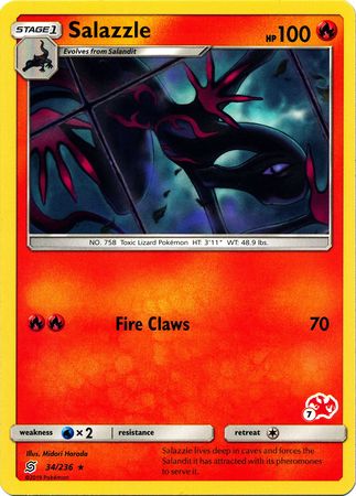 Salazzle (34/236) (Charizard Stamp #7) [Battle Academy 2020] | Eastridge Sports Cards & Games