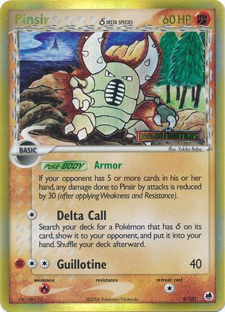 Pinsir (9/101) (Delta Species) (Stamped) [EX: Dragon Frontiers] | Eastridge Sports Cards & Games