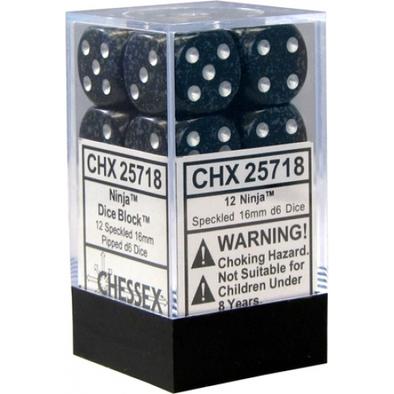 CHESSEX Speckled 12D6 Ninja 16MM (CHX25718) | Eastridge Sports Cards & Games