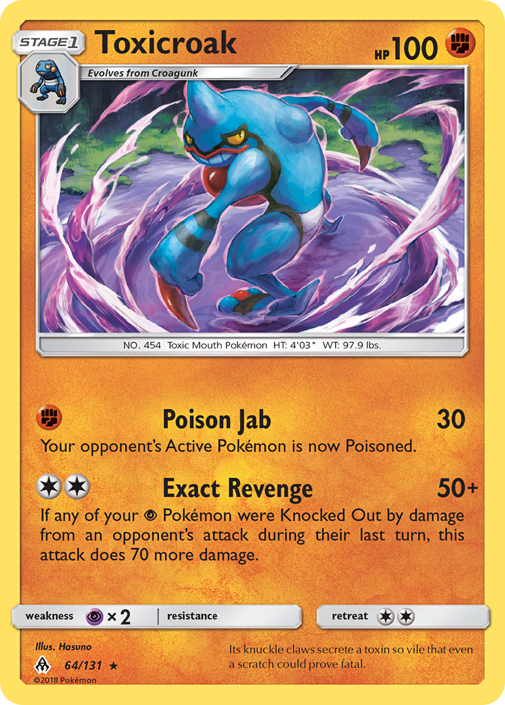 Toxicroak (64/131) [Sun & Moon: Forbidden Light] | Eastridge Sports Cards & Games