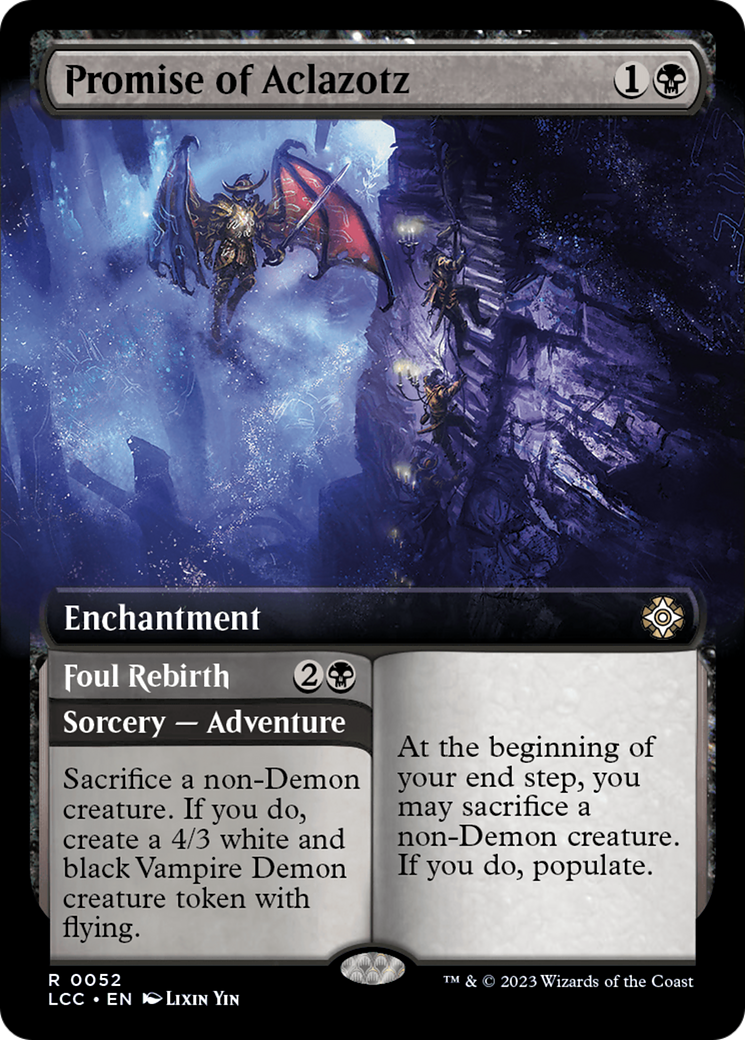 Promise of Aclazotz // Foul Rebirth (Extended Art) [The Lost Caverns of Ixalan Commander] | Eastridge Sports Cards & Games