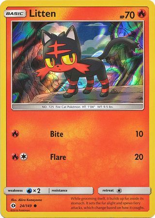 Litten (24/149) (Water Web Holo) [Sun & Moon: Base Set] | Eastridge Sports Cards & Games