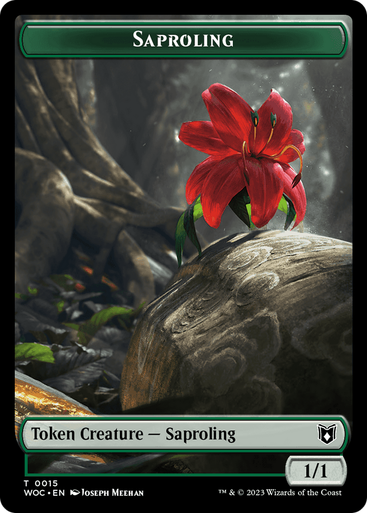 Faerie // Saproling Double-Sided Token [Wilds of Eldraine Commander Tokens] | Eastridge Sports Cards & Games