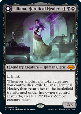 Liliana, Heretical Healer // Liliana, Defiant Necromancer [Commander Collection: Black] | Eastridge Sports Cards & Games