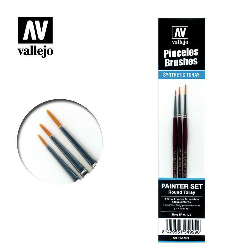 Vallejo 3 Piece Synthetic Brush Set ( Sizes 0, 1, 2) | Eastridge Sports Cards & Games