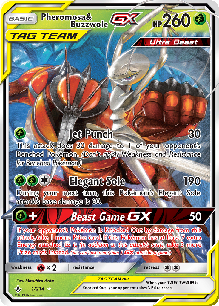 Pheromosa & Buzzwole GX (1/214) [Sun & Moon: Unbroken Bonds] | Eastridge Sports Cards & Games