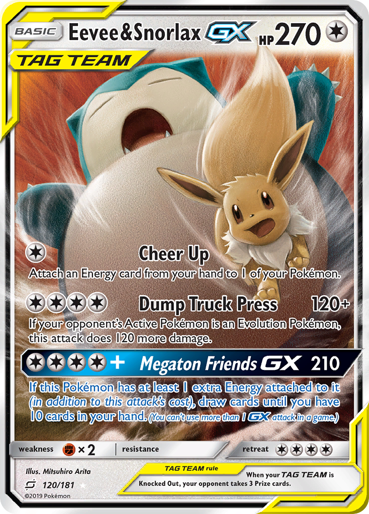 Eevee & Snorlax GX (120/181) [Sun & Moon: Team Up] | Eastridge Sports Cards & Games