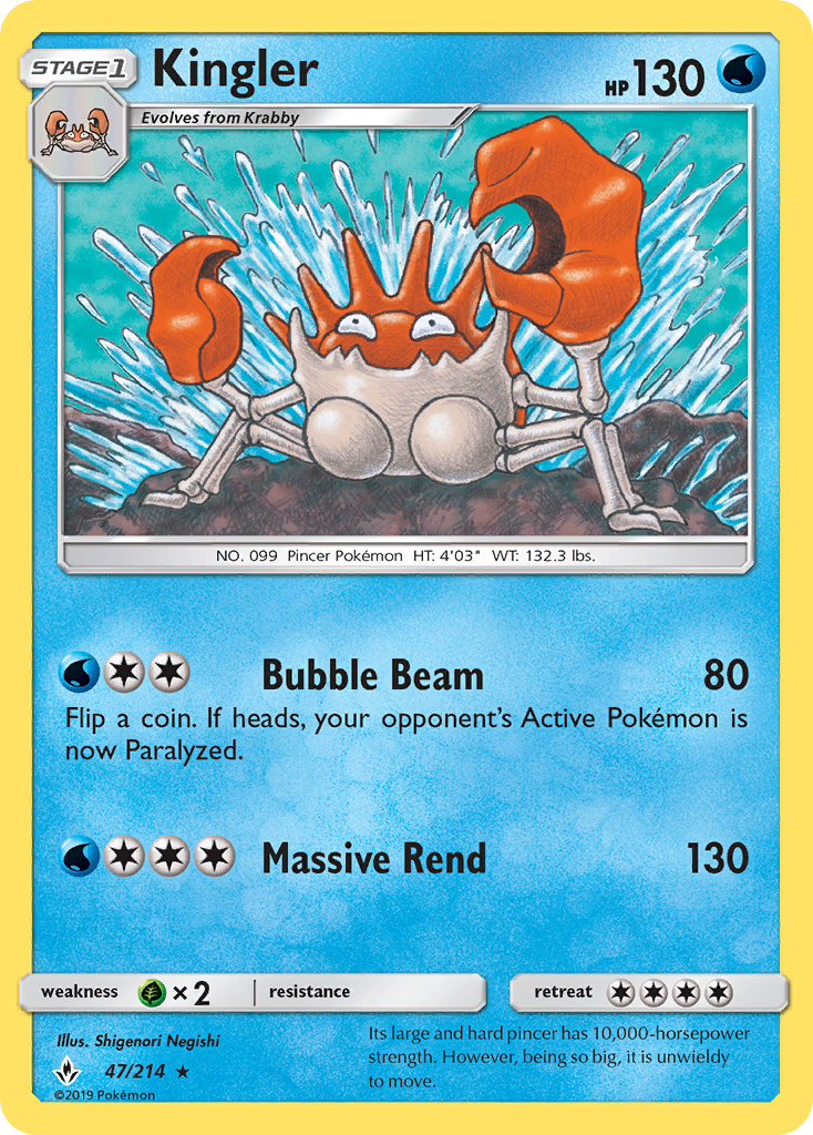 Kingler (47/214) [Sun & Moon: Unbroken Bonds] | Eastridge Sports Cards & Games