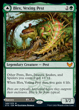 Blex, Vexing Pest // Search for Blex [Strixhaven: School of Mages] | Eastridge Sports Cards & Games