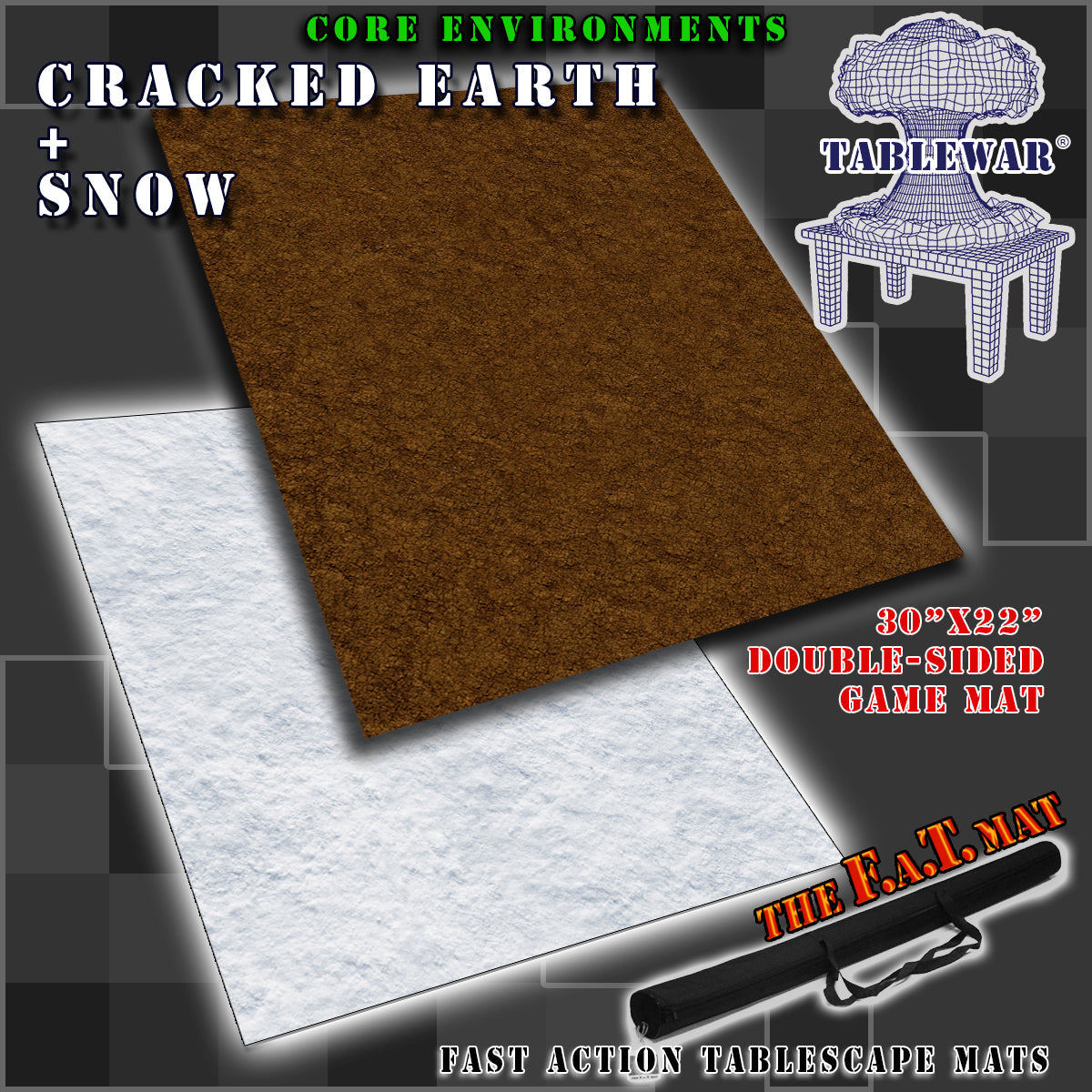 F.A.T. Mat 30x22" Double Sided "Snow" and "Earth" Gaming Mat | Eastridge Sports Cards & Games