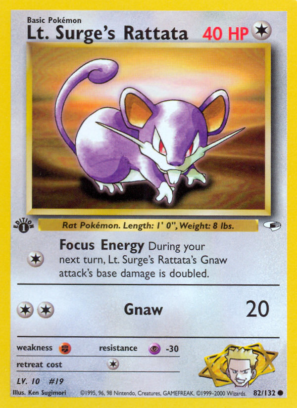Lt. Surge's Rattata (82/132) [Gym Heroes 1st Edition] | Eastridge Sports Cards & Games