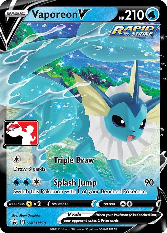 Vaporeon V (SWSH150) [Prize Pack Series One] | Eastridge Sports Cards & Games