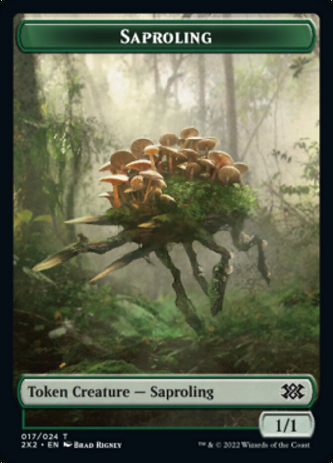 Saproling // Monk Double-sided Token [Double Masters 2022 Tokens] | Eastridge Sports Cards & Games