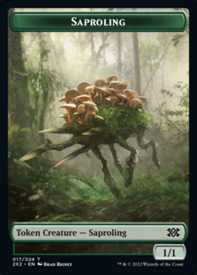 Saproling // Phyrexian Golem Double-sided Token [Double Masters 2022 Tokens] | Eastridge Sports Cards & Games