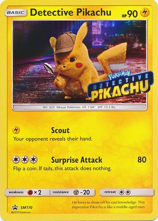 Detective Pikachu (SM170) (Detective Pikachu Stamped) [Sun & Moon: Black Star Promos] | Eastridge Sports Cards & Games