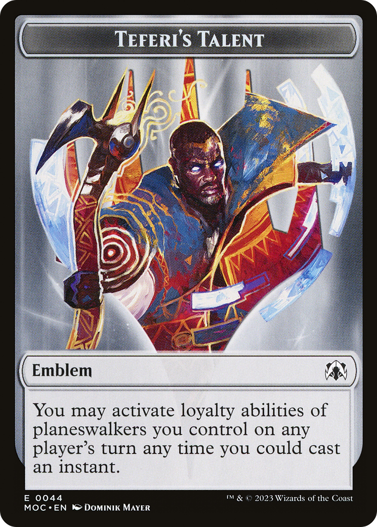 Elemental (02) // Teferi's Talent Emblem Double-Sided Token [March of the Machine Commander Tokens] | Eastridge Sports Cards & Games