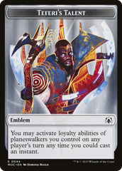 First Mate Ragavan // Teferi's Talent Emblem Double-Sided Token [March of the Machine Commander Tokens] | Eastridge Sports Cards & Games