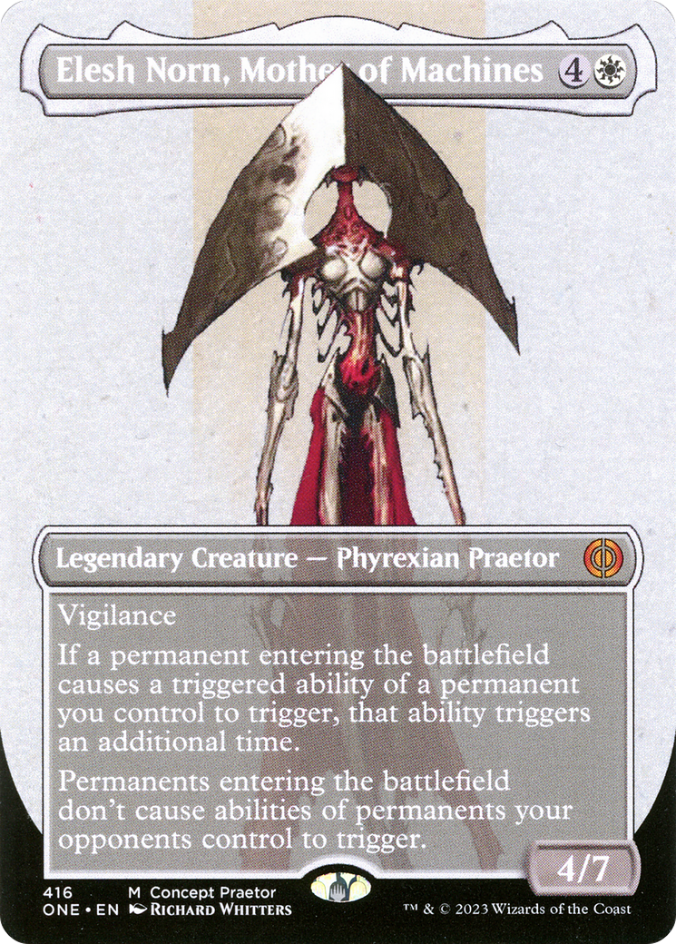 Elesh Norn, Mother of Machines (Borderless Concept Praetors) [Phyrexia: All Will Be One] | Eastridge Sports Cards & Games