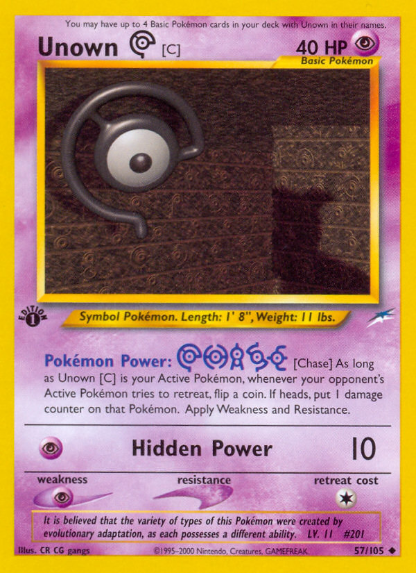 Unown [C] (57/105) [Neo Destiny 1st Edition] | Eastridge Sports Cards & Games